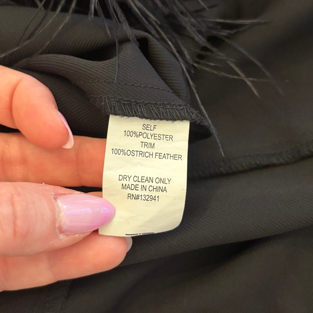 Amanda Uprichard Ostrich Feather Trim Midi Slip Dress S Cocktail Old Hollywood - Picture 11 of 14